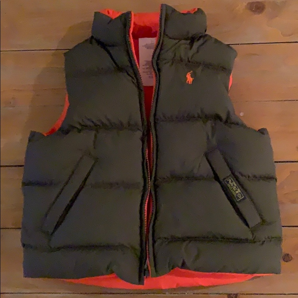 Toddler boys Ralph Lauren reversible puffer vest.